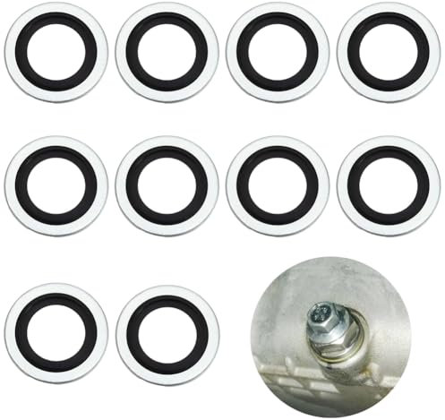Guarnizioni per tappo di scarico dell'olio, 10 pezzi, guarnizioni in alluminio, guarnizione tappo olio per Peugeot Citroen Renault, accessori automobilistici sostituisce 110265505R