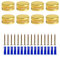 Lot de 8 clips de fixation pour miroir, ronds, polyvalents, 3 à 5 mm, sans cadre, kit de fixation à double vis avec longues vis et chevilles robustes, doré