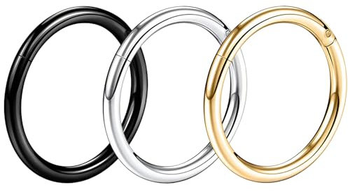 PacuM Piercing Nez Anneaux Acier Inoxydable 3 Pièces Piercing Nez Anneaux Anneaux de nez en spirale 316L Acier Chirurgical Piercing Septum Nez Piercing Oreille Helix Conch oreille femmes hommes