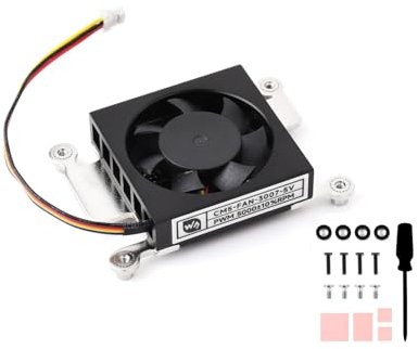 Lüfter für Raspberry Pi Compute Module 5 CM5 Kühler Ventilator Kühlkörper, 5V Stromversorgung, 5000±10% RPM, mit Thermobändern