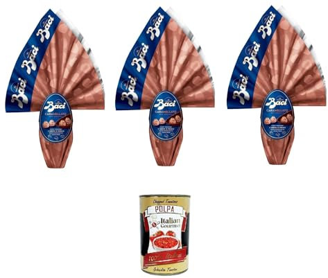 Baci Perugina Uovo Pasqua Caramellato alle Mandorle Karamellisiertes Osterei mit Mandeln 3x265gr +Italian gourmet polpa 400g