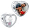 NINGAN 925 Sterling Silber Personalisierte Foto Charm Anhänger fit Armband Halskette Maßgeschneiderte Herzform Rose Heart Bild Perle Frauen Mädchen Katzen Hunde Baby Familie
