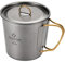 Thous Winds ​Titan Outdoor Tasse 450ml, Titan Camping Becher mit Deckel & Klappgriffen – Tragbare Becher Leichter Kaffeebecher für Camping, Wandern, Trekking, Kochen, Picknick