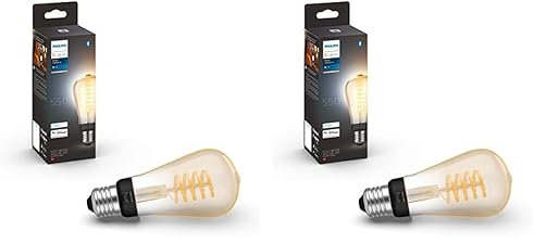 Philips Hue White Ambiance, ampoule LED connectée E27 Filament ST64, compatible Bluetooth, fonctionne avec Alexa, Google Assistant et Apple Homekit (Lot de 2)