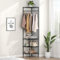 Innotic Coat Stand，3-Tier Corner Coat Rack，195CM Corner Hall Tree with Shoe Shelves, Hallway Clothes Rack for Home Hallway Closet Bedroom Living Room Absolute Black