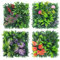 AQCQDQ Pflanzenwand Outdoor, 4 Stück Kunstpflanzen Wand, 25 x 25 cm Künstliche Pflanzen Deko für Wand, Balkon & Garten (Hybrid 05)