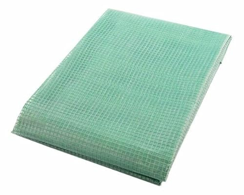 VEPATIM Gitterplane 2,00 x 1,00 m transparent mit grünem Gitter 250 g/m² mit Nagelrand verstärkt gefaltet UV-stabil