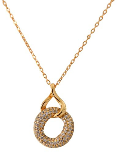 Nesfinity Halskette Damen Gold | Kette Frauen | Goldschmuck | Silber 925 vergoldet | Boho Schmuck | Kettenanhänger rund | Goldkette