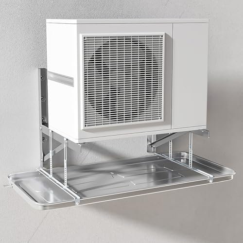 YCYHXJB Abtropfschale für Klimaanlagen aus Edelstahl, Tragbare Kondensatablaufwanne mit Montagehalterung und Universal Ablaufset für Split-Klimaanlagen mit Wärmepumpe(84x39 cm/33x15 in)