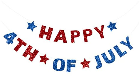 4th July Party Decorations,American Flag Happy 4th of July Banner Hanging Garland Red Blue Independence Day USA Bunting Stars Banner Kit For USA National American Party Themed Decoration Supplies