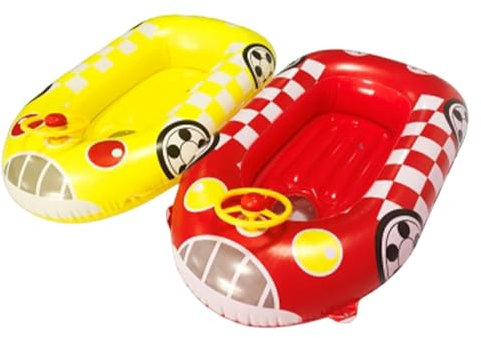 Sicignano | Canotto Gonfiabile Auto con Volante 100 cm – Gommone Bambini Colori Assortiti per Mare e Piscina, +3 Anni