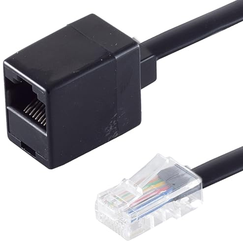 1aTTack.de 1x 3,0 m - Cavo di prolunga di rete RJ45 con spina Western 8/8 e accoppiamento Western 8/8 Spine crimpate Contatti placcati in oro