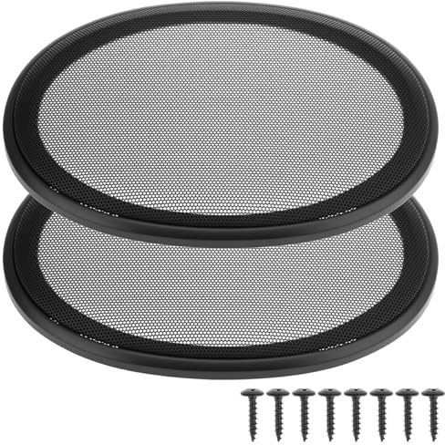 QWORK 6 x 9 Speaker Grill Covers with ABS Plastic Frame & Metal Mesh, Protect Subwoofers from Damage for DIY and Car Speakers, Includes Screws