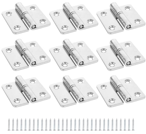 AKOLAFE 8 Pcs Door Hinges Internal 3Inch Door Hinge Stainless Steel Detachable Cupboard Hinges for Indoor and Exterior Doors