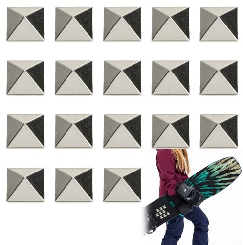 18 Pezzi Stomp Pad Snowboard, Pad da Snowboard, Pyramid Studs Pad Snowboard Antiscivolo, Tappetino Autoadesivo Per Sci, Snowboard, Offre Una Presa Aggiuntiva Durante Lo Snowboard Per Uomo E Donna