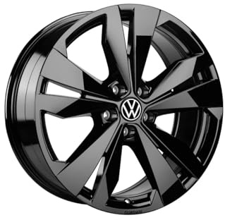 Volkswagen Leichtmetallfelge für ID. Buzz, Loen, Aluminium-Magnesium-Silizium, Schwarz, 19 Zoll, Glänzend, 8,0J x 19, 5x112mm, ET45, Wintertauglich