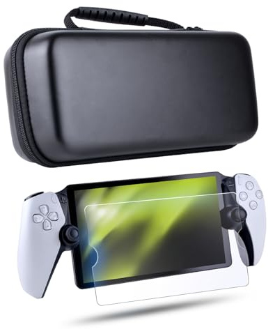 Head Case Designs Nero Custodia Rigida da Viaggio e Proteggi Schermo Compatibile con Sony PS5 Playstation PS Portal
