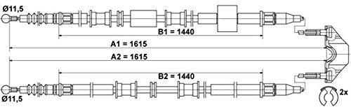 ATE 24.3727-0779.2 Seilzug, Feststellbremse