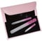 3 Glass Nail Files Clutch Case Pink