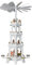 BRUBAKER Weihnachtspyramide Holzpyramide - Weiß - 4 Etagen - 60 cm Höhe - handbemalte Figuren