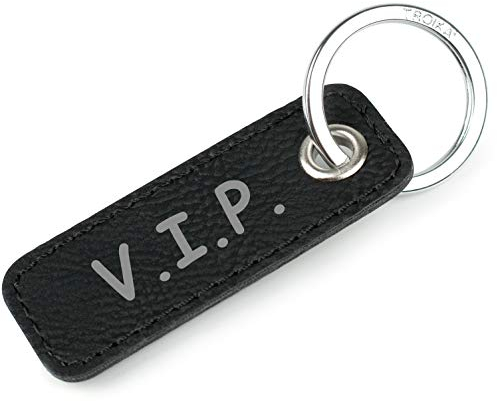 TROIKA Retrotag V.I.P. | Schlüsselring und Anhänger im Retro Style | hochwertiger und langlebiger Schlüsselanhänger | inkl Original Keyring | in Geschenkverpackung