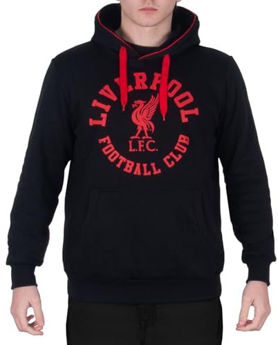 Liverpool FC Official Football Gift Mens Graphic Fleece Hoody Medium Black