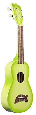 Makala Dolphin MK-SD-GRNBURST - Green Apple Burst Soprano Dolphin Ukulele, with Tote Bag