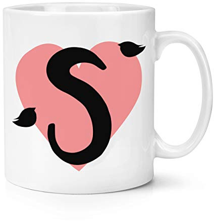 Letter S Heart Alphabet 10oz Mug Cup