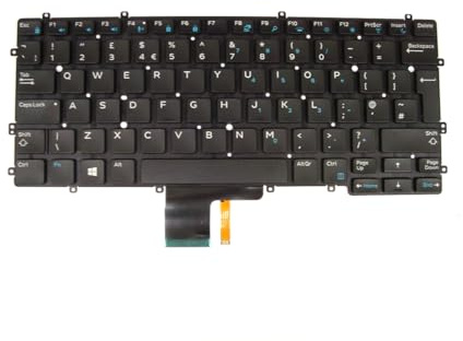 Dell New Genuine Latitude 13 XPS 9250 Backlit 83-Key UK Keyboard: 8T5PP / 08T5PP