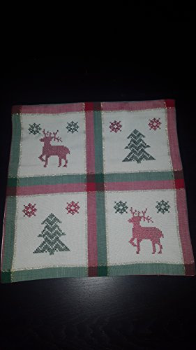 Zierkissen Dekokissen Kissen Hülle 40x40 cm Hirsch Rentier Weihnachten 100% Polyester