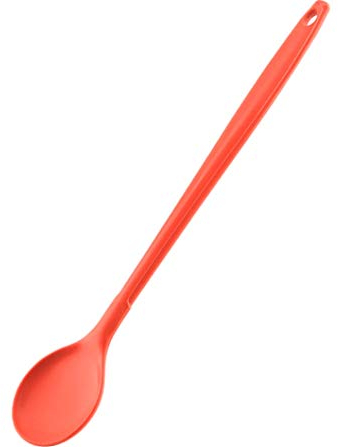 Kochblume Kochlöffel | Premium-Silikon | Hitzebeständig | Spülmaschinenfest | 30cm | Farbe: rot