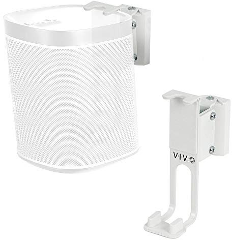 VIVO White Dual Wall Mount Brackets Designed for Sonos One, SL, and Play:1 Audio Speakers | Adjustable Mounting for 2 Sonos Speakers (MOUNT-PLAY1W)