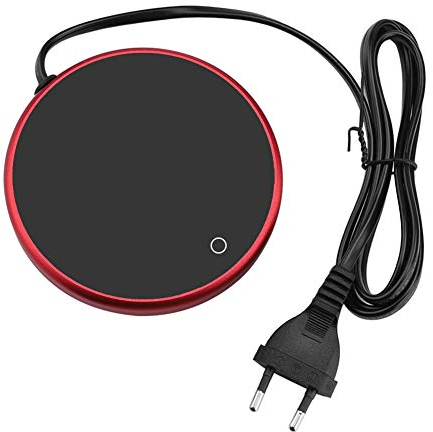 220-240V Eléctrico Calentador de Taza Almohadilla de té de Oficina Café Taza de Leche Calentador de Posavasos Bandeja (Rojo)