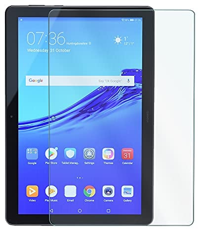 REY Pack 2X Bildschirmschutz aus gehärtetem Glas für Huawei MEDIAPAD T5 10.1, Schutzfolie, Displayschutzfolie 9H+ Härte, Anti-Kratzen-Öl-Bläschen