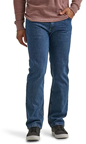 Wrangler Authentics Herren Classic 5-Pocket Regular Fit Jeans, Dark Stonewash Flex, 34W / 34L
