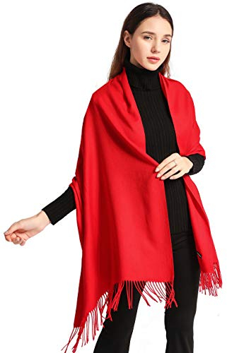 Arctic Penguin Pashmina Schal Kaschmir Stolen Damen Schultertuch für Frauen Hochzeit Kaschmirschal Herren Umschlagtuch Winter/ (Rot)