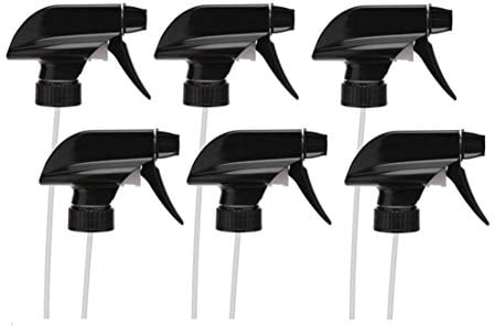6 ugelli di ricambio per spruzzatore in plastica resistente nera 28/410 per nebulizzatore standard, testa di flusso per bottiglie di vetro o plastica da 8 oz/16 once di irrigazione per casa e