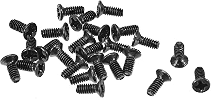 sourcing map 150Stk. M2 x 5mm Kreuzschlitz Flachkopf Schraubverschluss Schwarz für Laptop PC TV Lüfter Schalter
