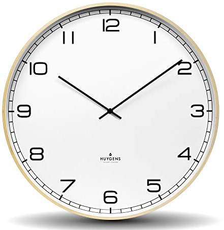 Huygens - Wood45 Arabic - Weiß - Wanduhr - Stilles Quarz-Uhrwerk