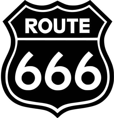 HHF-1 Autoaufkleber 14.7x15.5cm Route 666 Schwarz Vinyl Karosserie