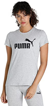 Puma Ess Logo Tee Camiseta de Deporte, Light Gray Heather, L Mujer