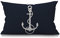 Smooffly Rechteckiger Kissenbezug für Sofakissen, Marineblau, Weiß, nautisches Segel-Dekor, Anker, Baumwolle, Leinen, Kissenbezug, Sofa, Sessel, Schlafzimmer, Wohnzimmer, 30,5 x 50,8 cm