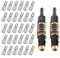 Hinge Drill Bit Set, 1/4 and 5mm Hex Shank Drill Bit Set with 60Pcs 5mm Shelf Support Pins Kit, Self Centering Hinge Tapper Core Hole Openning Puncher Bits for Woodworking Door Cabinet Hinges