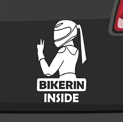 Bikerin Inside Aufkleber -6 Größen 21 Farben- Respekt Frau Girly Power Girl Bike