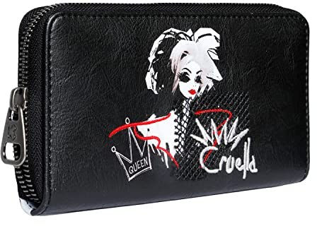 Disney Cruella d'Enfer Diva-Portefeuille Essentiel, Noir