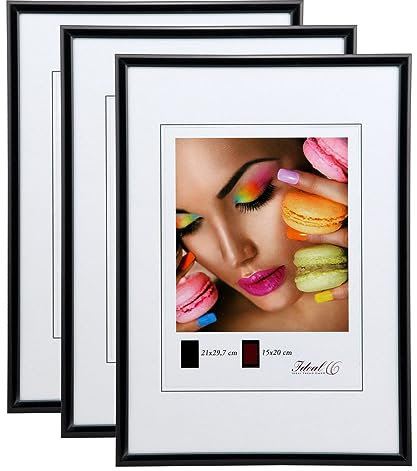 IDEAL TREND New Lifestyle Set Bilderrahmen Wanddeko Collage Poster Rahmen 2er 3er 5er Pack: Farbe: 3er Pack Schwarz | Format: 20x30
