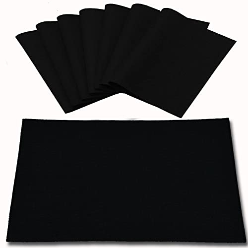 Rinpon Tischsets aus Stoff, 8 Stück, Leinentyp, Stoff, maschinenwaschbar, Platzsets, hitzebeständig, knitterfrei, Dickes Polyester, Küchen-Tischsets für Esstisch (schwarz)