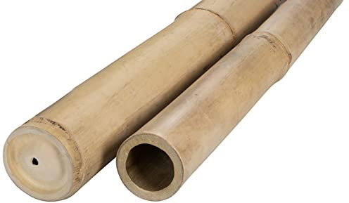 DE-COmmerce Poteaux en Bambou Pied de Bambou Bâtons pour Brise-Vue Clôture Montage Bambou Décoration Tubes Bambou Nature - 8-10 cm