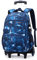 ANSIEDIO Kinder Trolley Rucksack mit Rollen Rolling Schultasche für Mädchen Jungen Schüler Kindergepäck Reisegepäck Laptop Reise Kindertrolley Reisekoffer (Blau)