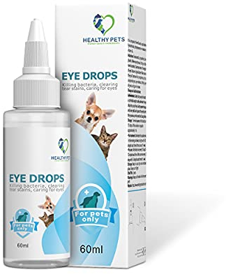 Natural Pet Eye Drops for Dogs & Cats – Gentle Cleanser for Tear Stains & Eye Hygiene – Daily Eye Area Maintenance – Healthy Pets